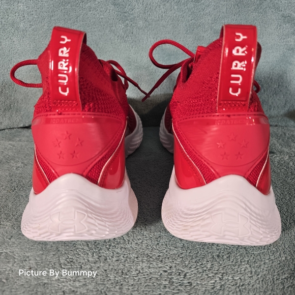 Under Armour Curry Flow 8, specifically in a red and white colorway - Picture 6 of 11